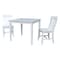 International Concepts Square 36 in x 36 in Dining Table with 2 Chairs, White, 36 in W, 36 in L, 30 in H, Wood, White K08-3636-C61-2 - alternate 1